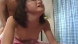 Cute Japanese teen gets Asian hairy pussy d