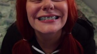 Non nude red headed teen wants you to cum all over her braces